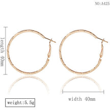 Load image into Gallery viewer, DoreenBeads Fashion Hoop Earrings For Women Based Alloy & Stainless Steel Ear Post Earrings Gold Circle Ring Gift 3cm Dia, 1Pair