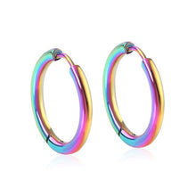 Load image into Gallery viewer, LUXUSTEEL Hoop Earrings Women Gold /Rose Gold/Black Color Round Circle Earring Ear Ring Clip Earrings aretes Mujer aros