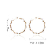 Load image into Gallery viewer, DoreenBeads Fashion Hoop Earrings For Women Based Alloy & Stainless Steel Ear Post Earrings Gold Circle Ring Gift 3cm Dia, 1Pair