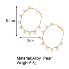 Load image into Gallery viewer, DoreenBeads Fashion Hoop Earrings For Women Based Alloy & Stainless Steel Ear Post Earrings Gold Circle Ring Gift 3cm Dia, 1Pair