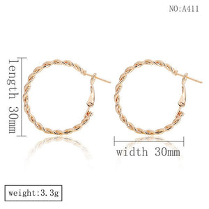 DoreenBeads Fashion Hoop Earrings For Women Based Alloy & Stainless Steel Ear Post Earrings Gold Circle Ring Gift 3cm Dia, 1Pair