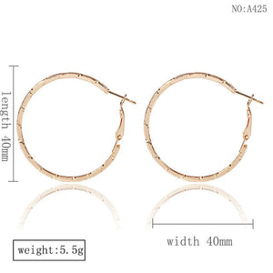 DoreenBeads Fashion Hoop Earrings For Women Based Alloy & Stainless Steel Ear Post Earrings Gold Circle Ring Gift 3cm Dia, 1Pair