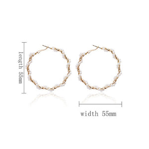 DoreenBeads Fashion Hoop Earrings For Women Based Alloy & Stainless Steel Ear Post Earrings Gold Circle Ring Gift 3cm Dia, 1Pair