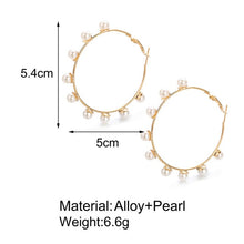 Load image into Gallery viewer, DoreenBeads Fashion Hoop Earrings For Women Based Alloy &amp; Stainless Steel Ear Post Earrings Gold Circle Ring Gift 3cm Dia, 1Pair
