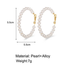 Load image into Gallery viewer, DoreenBeads Fashion Hoop Earrings For Women Based Alloy &amp; Stainless Steel Ear Post Earrings Gold Circle Ring Gift 3cm Dia, 1Pair
