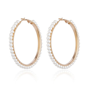 DoreenBeads Fashion Hoop Earrings For Women Based Alloy & Stainless Steel Ear Post Earrings Gold Circle Ring Gift 3cm Dia, 1Pair